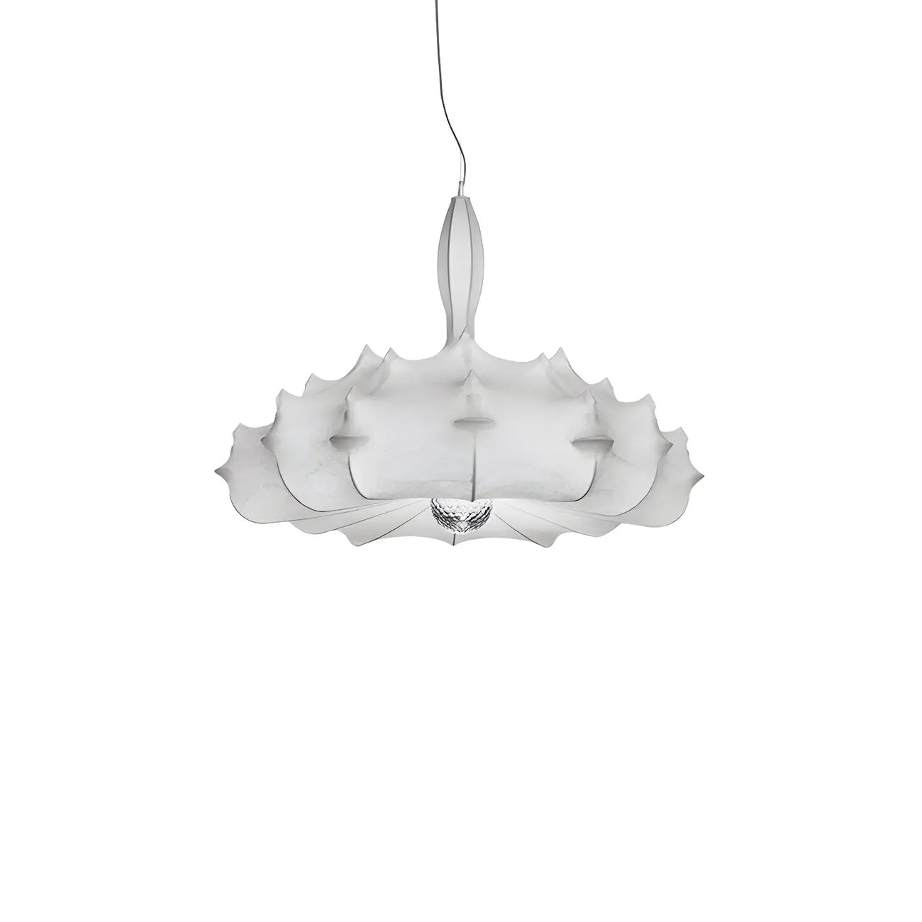 Lustre tambour moderne blanc en forme de fleur, hauteur réglable