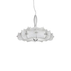 Lustre tambour moderne blanc en forme de fleur, hauteur réglable