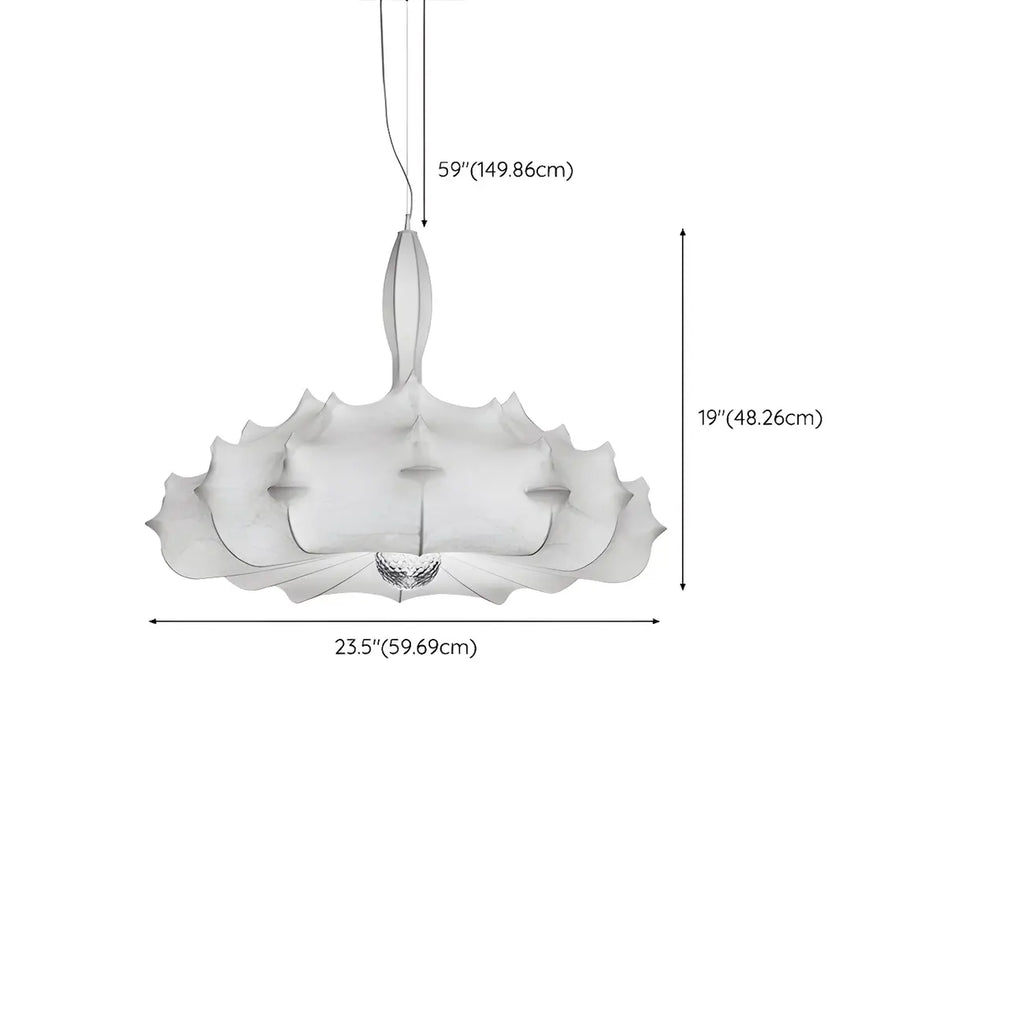 Lustre tambour moderne blanc en forme de fleur, hauteur réglable