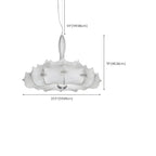Lustre tambour moderne blanc en forme de fleur, hauteur réglable