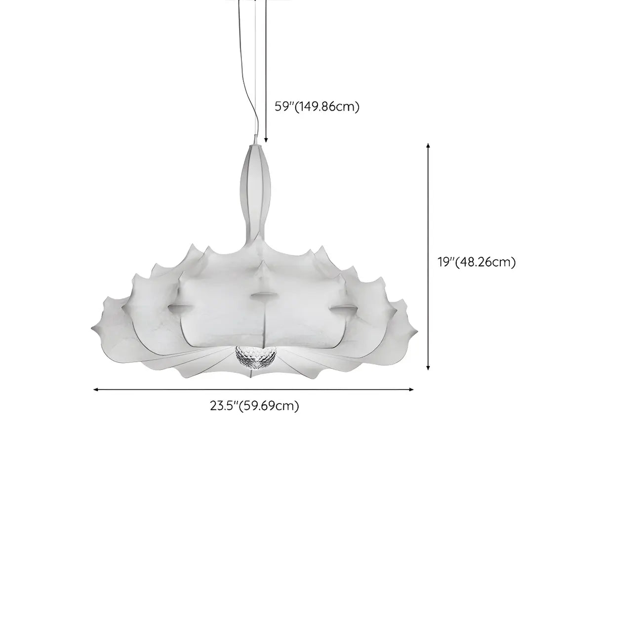 Lustre tambour moderne blanc en forme de fleur, hauteur réglable
