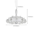 Lustre tambour moderne blanc en forme de fleur, hauteur réglable