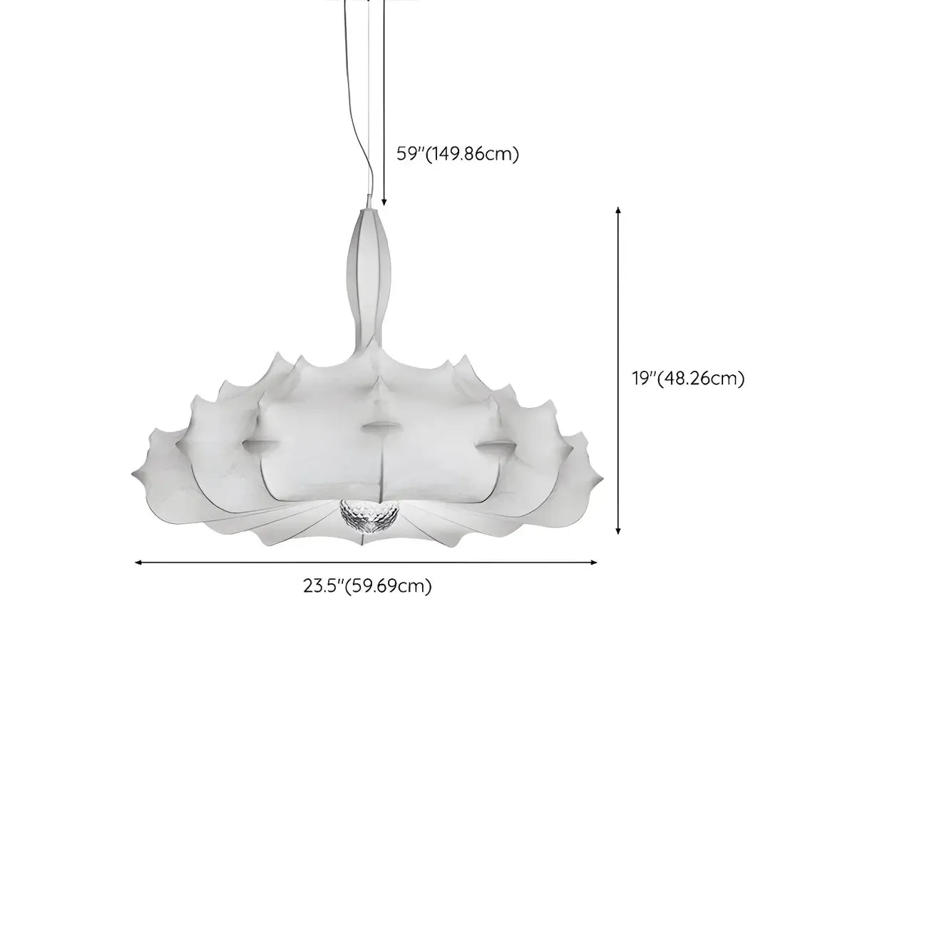 Lustre tambour moderne blanc en forme de fleur, hauteur réglable