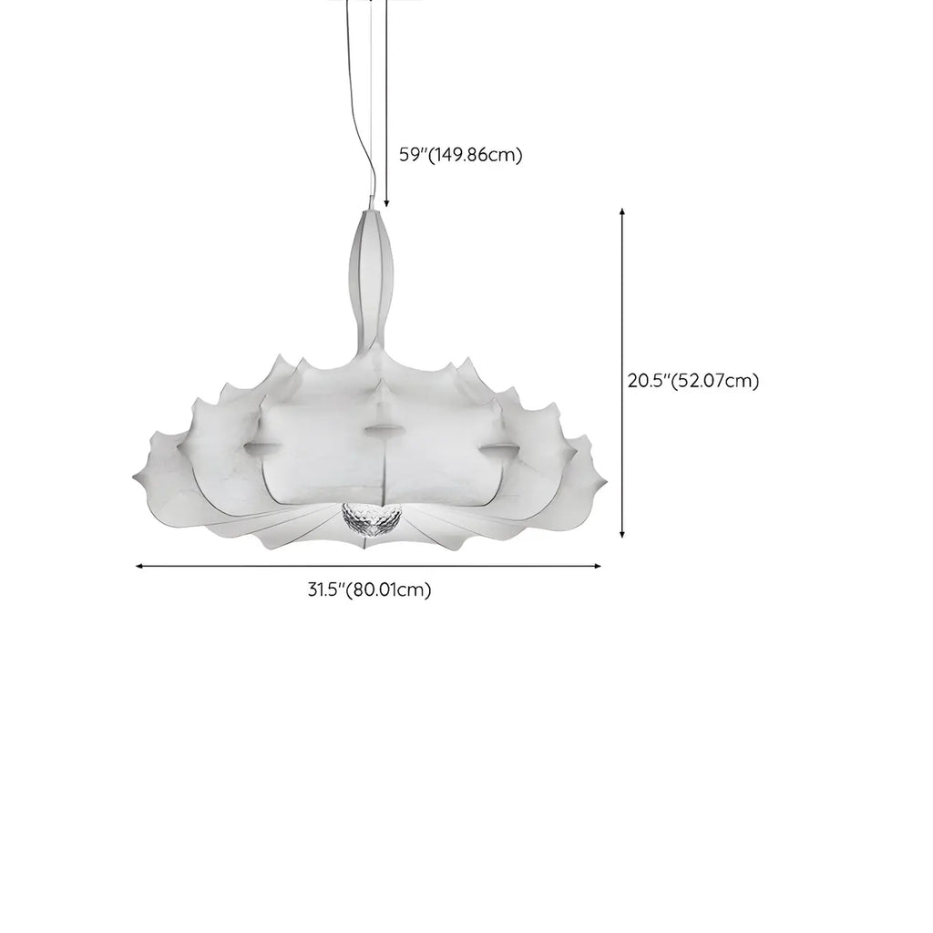 Lustre tambour moderne blanc en forme de fleur, hauteur réglable