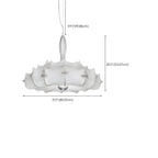 Lustre tambour moderne blanc en forme de fleur, hauteur réglable