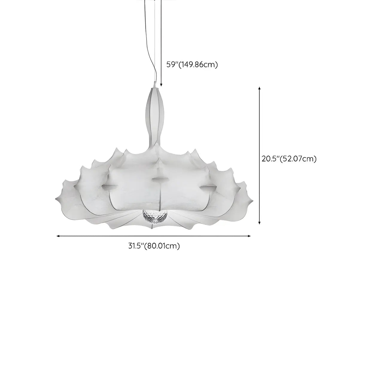 Lustre tambour moderne blanc en forme de fleur, hauteur réglable