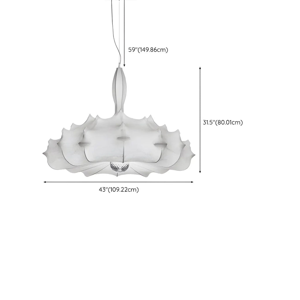 Lustre tambour moderne blanc en forme de fleur, hauteur réglable