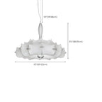 Lustre tambour moderne blanc en forme de fleur, hauteur réglable