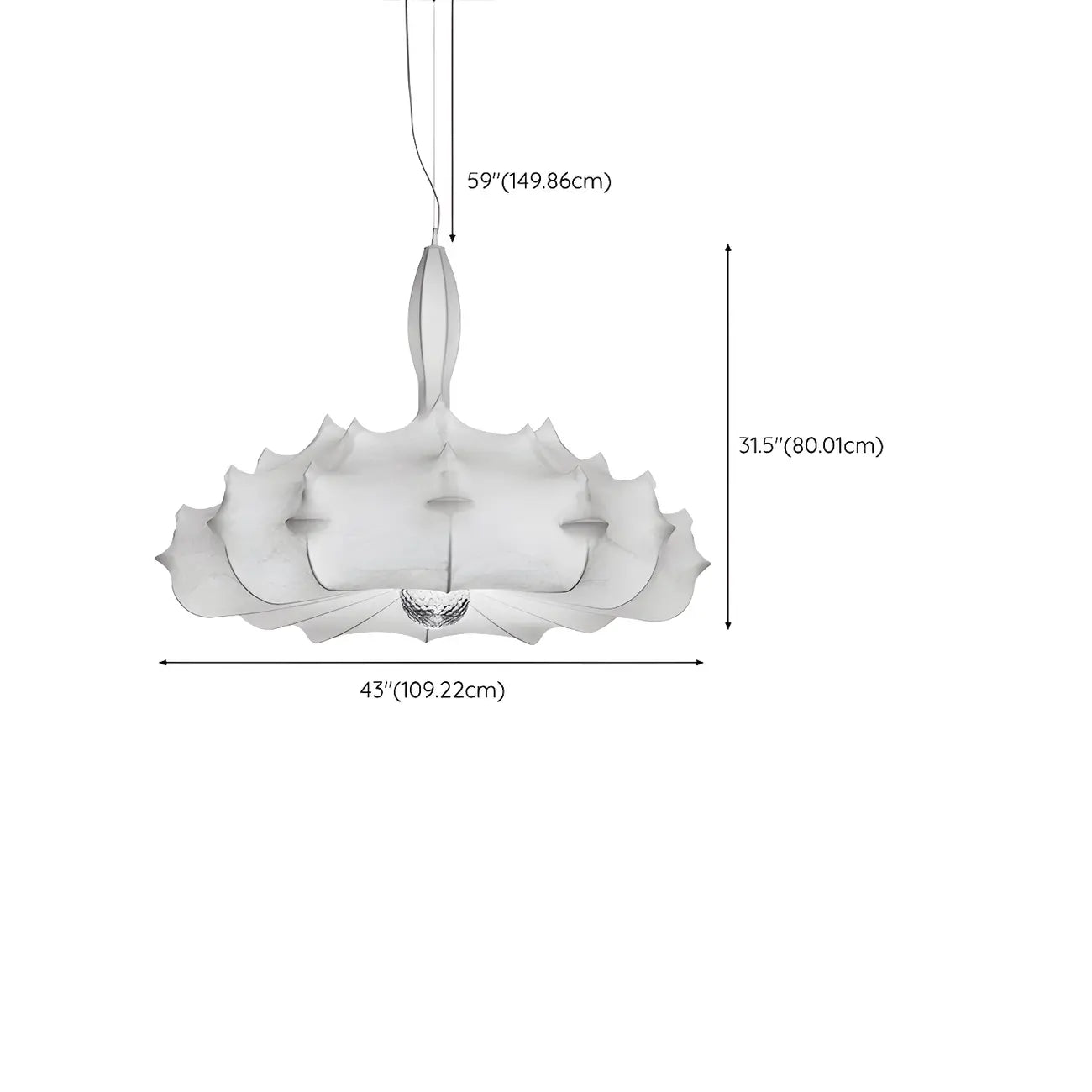 Lustre tambour moderne blanc en forme de fleur, hauteur réglable
