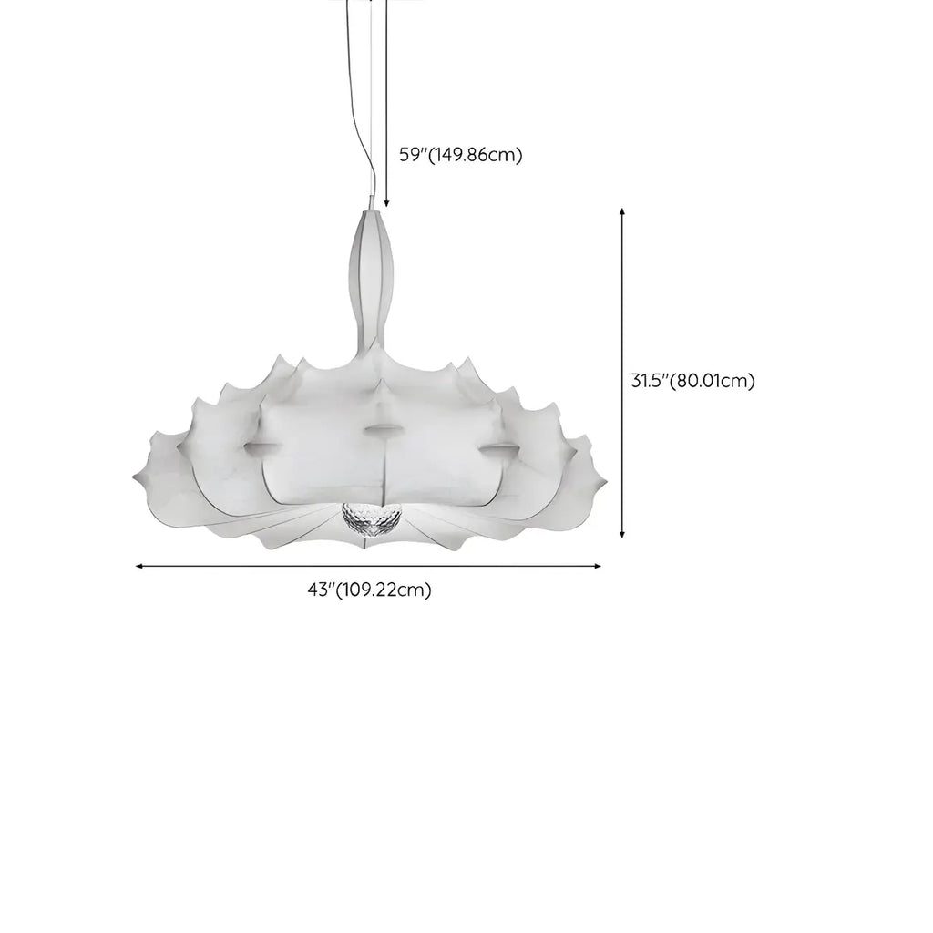 Lustre tambour moderne blanc en forme de fleur, hauteur réglable