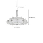 Lustre tambour moderne blanc en forme de fleur, hauteur réglable
