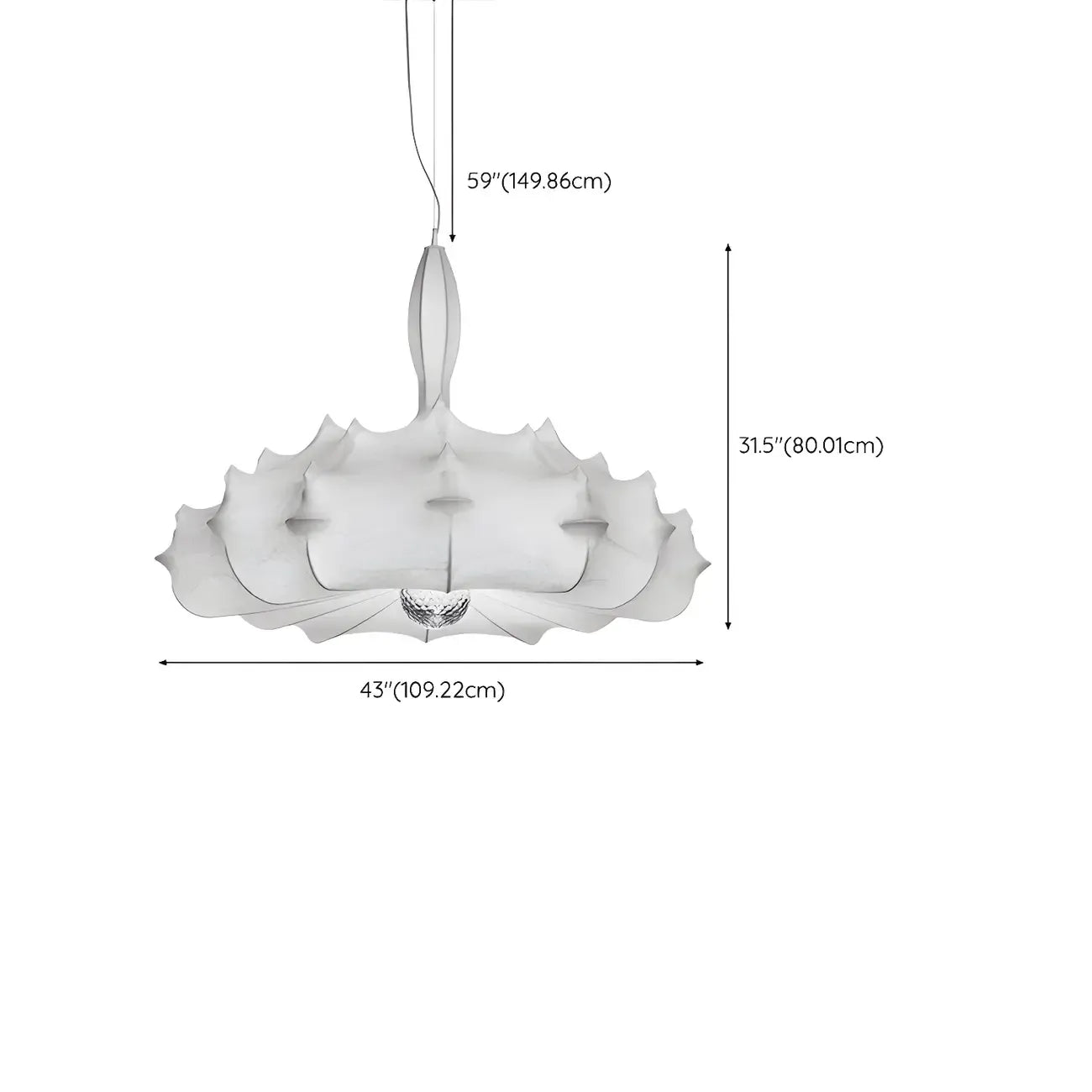 Lustre tambour moderne blanc en forme de fleur, hauteur réglable