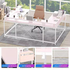 Bureau de jeu informatique en U CuisinSmart, bureau réversible en L avec support d'écran, grand bureau d'angle avec étagères de rangement