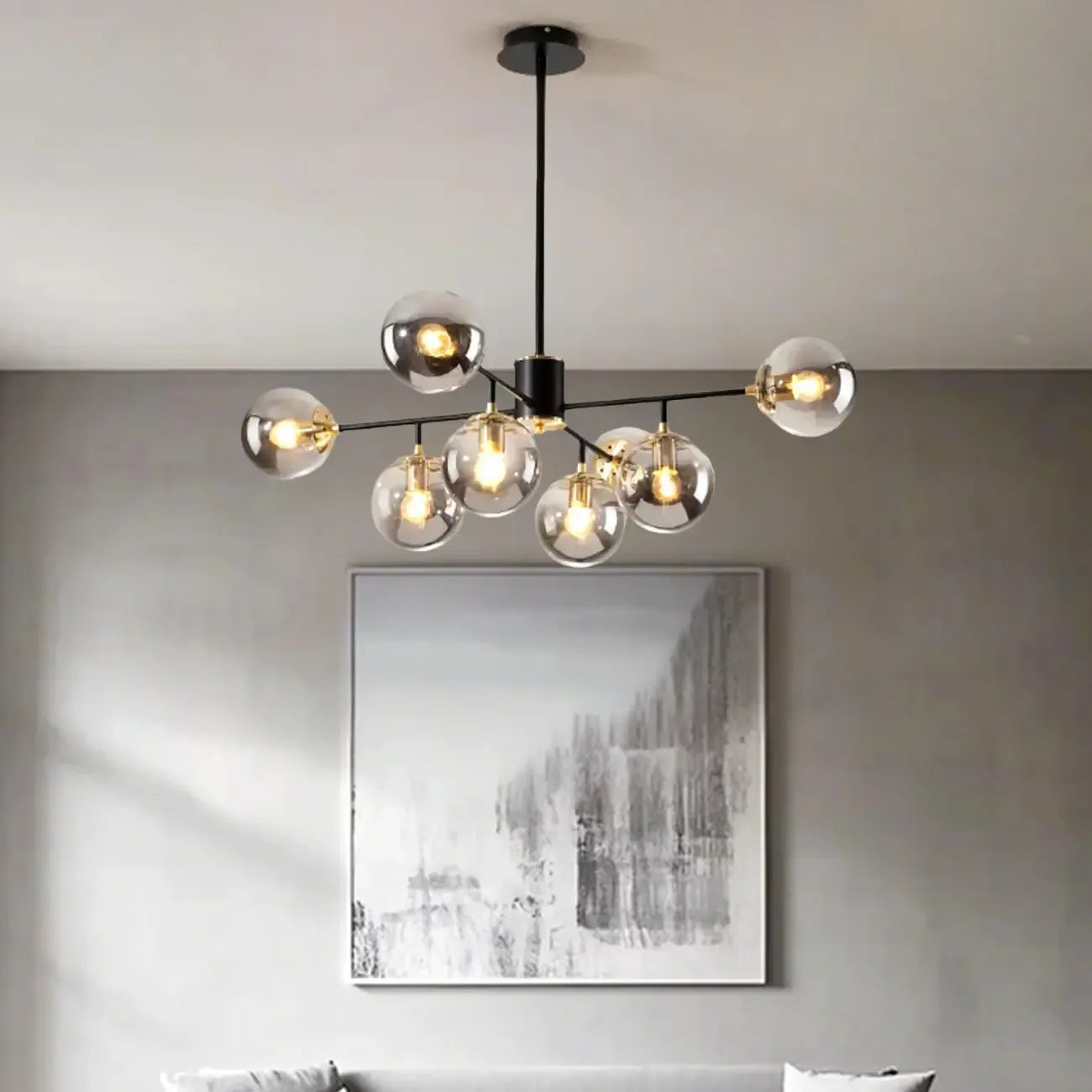 Lustre globe en verre moderne pour la décoration du salon