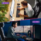 Sedia da gaming girevole a 360°, regolabile in altezza, con poggiapiedi estraibile e supporto lombare ergonomico, in pelle PU, per computer e ufficio, con poggiatesta