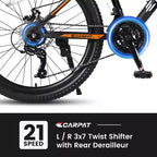 NAYSAYE Vélo VTT 26 Pouces, 21 Vitesses, Freins à Disque Mécaniques pour Tout-Terrain, Orange, 71*25*39.3