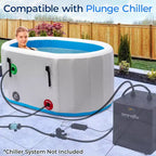 Baignoire de Plongée Froide Gonflable SereneLife - 567 Litres, Bassin Thérapeutique Isolé avec Couvercle, Pompe Manuelle, Sac de Rangement et Tapis de Sol en EVA (SLCPTBOV50)