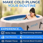 Baignoire de Plongée Froide Gonflable SereneLife - 567 Litres, Bassin Thérapeutique Isolé avec Couvercle, Pompe Manuelle, Sac de Rangement et Tapis de Sol en EVA (SLCPTBOV50)