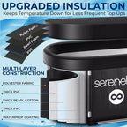 SereneLife Baignoire gonflable autoportante isolée de 397 L – Bain de glace avec couvercle, bassin de récupération par thérapie par le froid pour athlètes (noir)