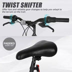 Hykolity Mountain Bike 26/27,5 Pollici, Uomo Donna, Sospensione Completa in Acciaio, 18 Velocità, Sella Regolabile, Freni V-Brake, Cerchi in Lega