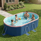 NAYSAYE Foldable Non-Inflatable Swimming Pool, Portable PVC Kids and Adults Pool Dog Pool for Outdoor Backyard Garden Above Ground Pool, 80.7*62*20