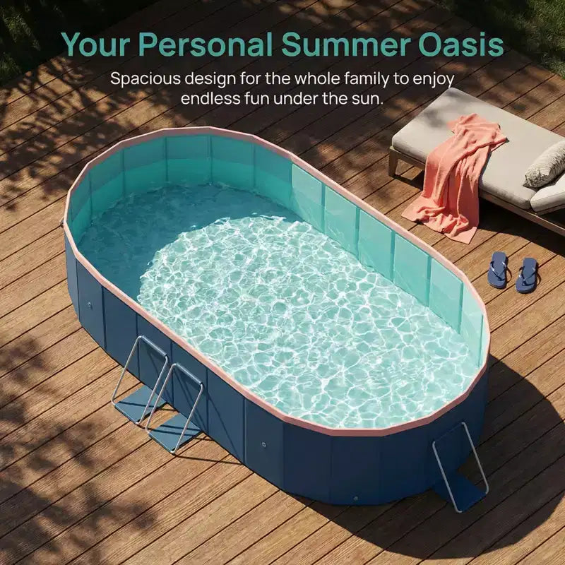 NAYSAYE Piscine Pliable Non Gonflable, Piscine Portable en PVC pour Enfants et Adultes, Piscine pour Chiens pour Jardin Extérieur, Piscine Hors Sol, 80.7*62*20
