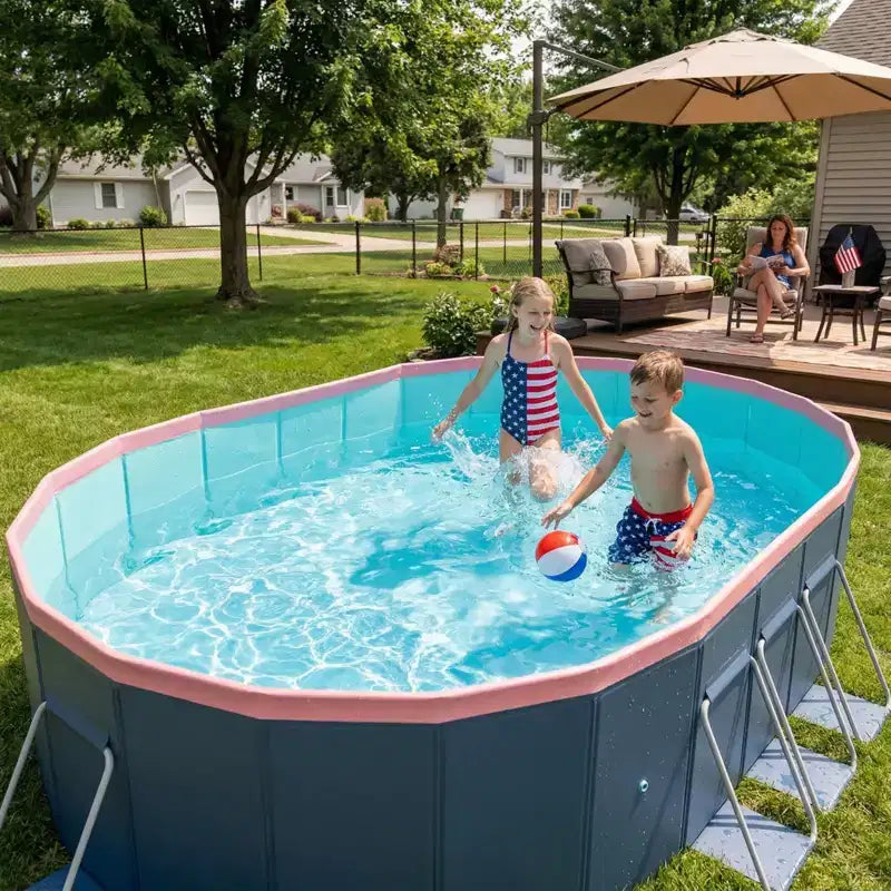 NAYSAYE Piscine Pliable Non Gonflable, Piscine Portable en PVC pour Enfants et Adultes, Piscine pour Chiens pour Jardin Extérieur, Piscine Hors Sol, 80.7*62*20