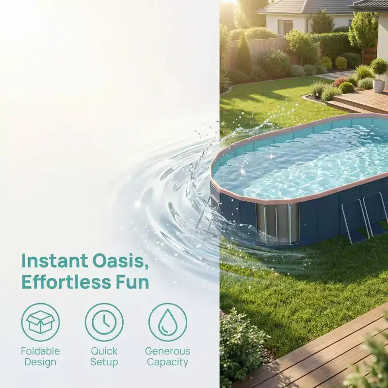 NAYSAYE Piscine Pliable Non Gonflable, Piscine Portable en PVC pour Enfants et Adultes, Piscine pour Chiens pour Jardin Extérieur, Piscine Hors Sol, 80.7*62*20