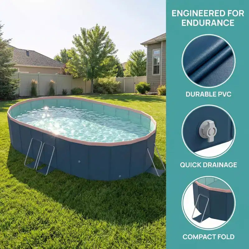 NAYSAYE Piscine Pliable Non Gonflable, Piscine Portable en PVC pour Enfants et Adultes, Piscine pour Chiens pour Jardin Extérieur, Piscine Hors Sol, 80.7*62*20