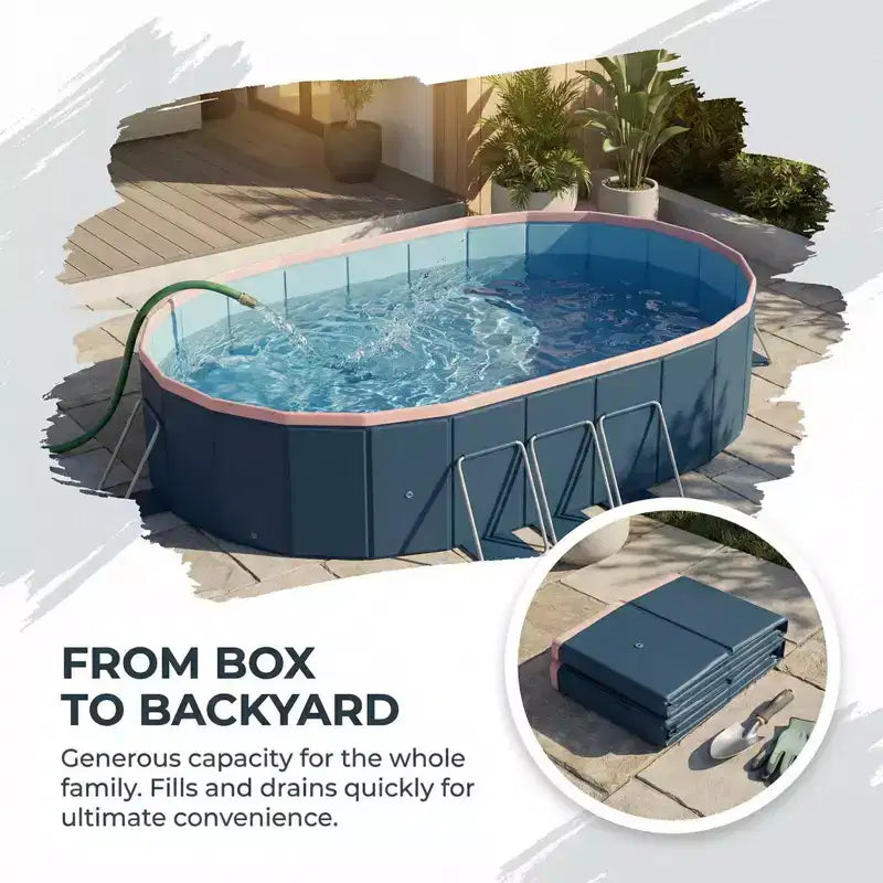 NAYSAYE Piscine Pliable Non Gonflable, Piscine Portable en PVC pour Enfants et Adultes, Piscine pour Chiens pour Extérieur Jardin Cour Hors Sol, 118*86*20