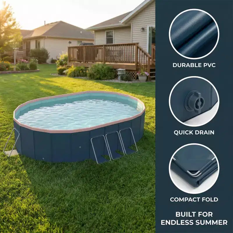 NAYSAYE Piscine Pliable Non Gonflable, Piscine Portable en PVC pour Enfants et Adultes, Piscine pour Chiens pour Extérieur Jardin Cour Hors Sol, 118*86*20