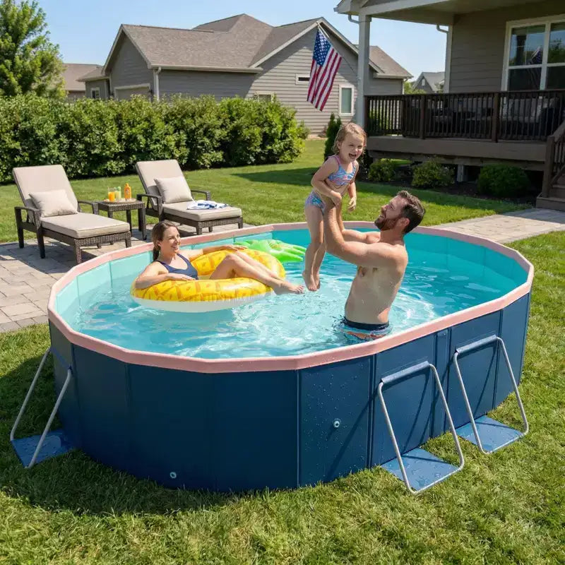 NAYSAYE Piscine Pliable Non Gonflable, Piscine Portable en PVC pour Enfants et Adultes, Piscine pour Chiens pour Extérieur Jardin Cour Hors Sol, 118*86*20