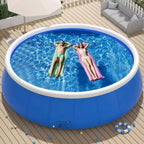 NAYSAYE Piscine hors sol gonflable en maille, installation et rangement faciles pour s'amuser dans le jardin, bleue, 144,09*144,09*29,92