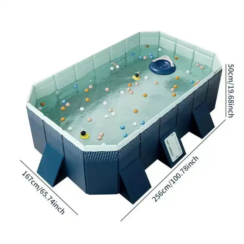 NAYSAYE Piscine pliante non gonflable, coque PVC portable pour enfants et adultes, piscine pour chiens, pour jardin extérieur, facile à installer, 100.8*65.7*19.7