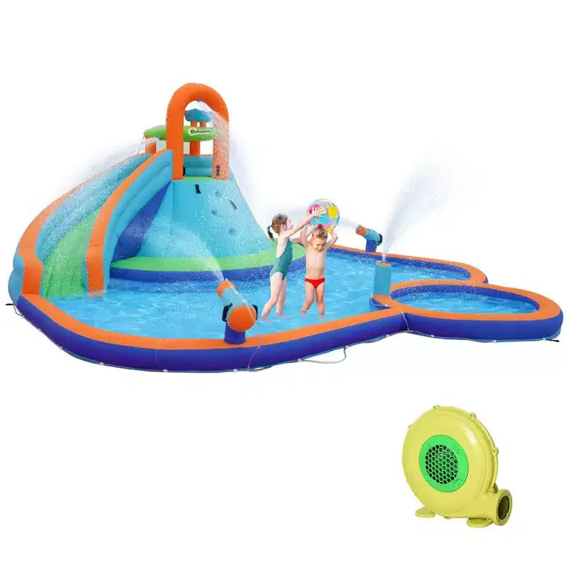 NAYSAYE Above Ground Pool Inflatable Water Slide Bounce House Multi Activity for Kids Backyard Use, Multicolor, 212.60*200.80*100.40