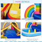 NAYSAYE Piscine hors sol gonflable avec rebond, design amusant pour enfants, utilisation en extérieur dans le jardin, multicolore, 110.30*67.00*61.00