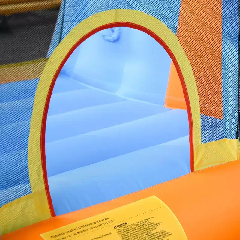 NAYSAYE Toboggan gonflable pour piscine hors sol, maison de rebond multi-activités pour enfants, amusement en plein air, multicolore, 13,70*11,80*6,20