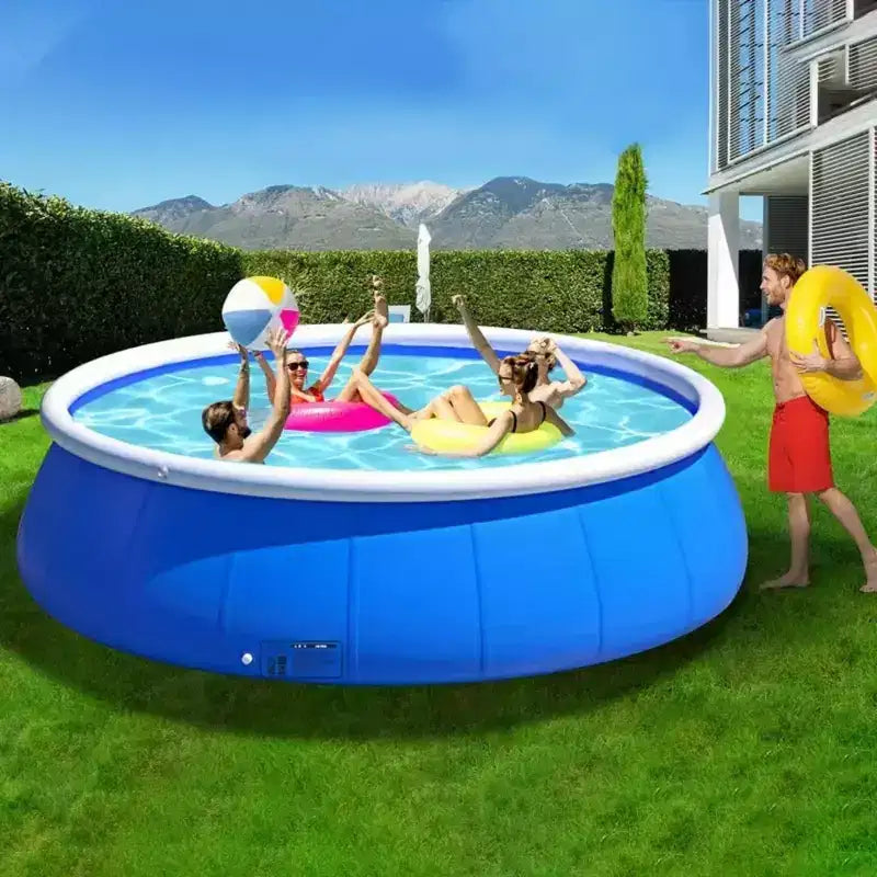 NAYSAYE Above Ground Pool Inflatable Mesh Pool Easy Setup Durable Design for Garden Backyard Use, Blue, 96.06*96.06*24.80
