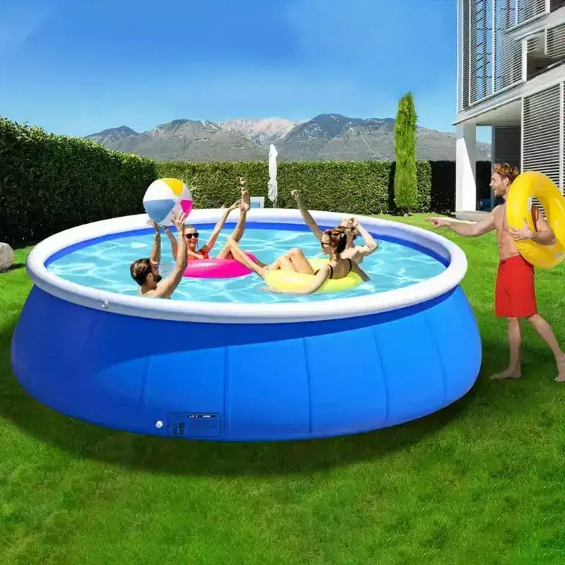 NAYSAYE Above Ground Pool Inflatable Mesh Pool Easy Setup Durable Design for Garden Backyard Use, Blue, 72.05*72.05*20.80