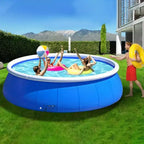 NAYSAYE Above Ground Pool Inflatable Mesh Pool Easy Setup Durable Design for Garden Backyard Use, Blue, 72.05*72.05*20.80