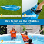 NAYSAYE Piscine hors sol gonflable en maille, installation facile, conception durable pour le jardin et la cour, bleue, 72,05*72,05*20,80
