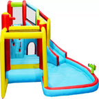 NAYSAYE Piscine hors sol gonflable toboggan parc aquatique maison de rebond multi-activités pour utilisation en extérieur, multicolore, 15,5*15,30*29,50