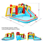 NAYSAYE Piscine hors sol gonflable toboggan parc aquatique maison de rebond multi-activités pour utilisation en extérieur, multicolore, 15,5*15,30*29,50