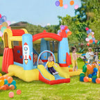 NAYSAYE Toboggan gonflable de piscine hors-sol, maison de rebond multi-activités pour enfants, utilisation en extérieur, multicolore, 130,00*104,30*72,80