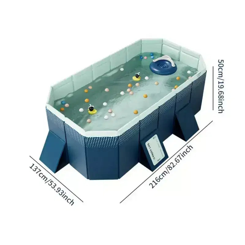 NAYSAYE Piscine pliante non gonflable, Piscine portable en PVC pour enfants et adultes, Piscine pour chiens pour jardin extérieur, Installation facile, 82,7*53,9*19,7