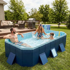 NAYSAYE Piscine pliante non gonflable, Piscine portable en PVC pour enfants et adultes, Piscine pour chiens pour jardin extérieur, Installation facile, 82,7*53,9*19,7