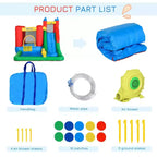 NAYSAYE Piscine hors sol gonflable pour enfants, maison de rebond, toboggan aquatique, multi-activités pour le plaisir dans le jardin, multicolore, 130,00*96,50*84,75