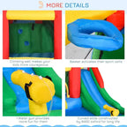 NAYSAYE Piscine hors sol gonflable pour enfants, maison de rebond, toboggan aquatique, multi-activités pour le plaisir dans le jardin, multicolore, 130,00*96,50*84,75