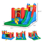 NAYSAYE Piscine hors sol gonflable pour enfants, maison de rebond, toboggan aquatique, multi-activités pour le plaisir dans le jardin, multicolore, 130,00*96,50*84,75