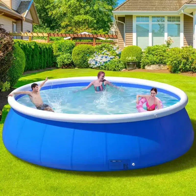 NAYSAYE Piscine hors sol gonflable en maille, installation facile, conception durable pour le jardin et la cour, bleue, 120,08*120,08*29,92